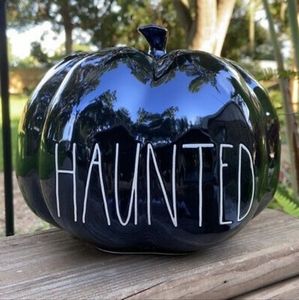 Rae Dunn Super Shiny Black Ceramic Pumpkin